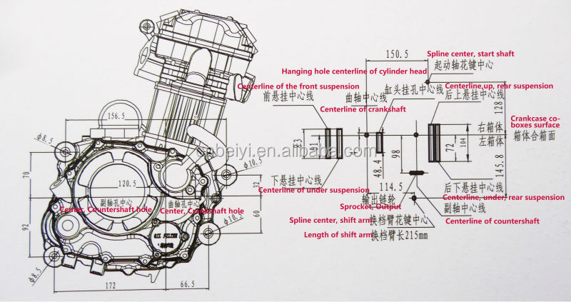 10 1 Compression Ratio Cylinder for Lifan 300cc Water-Cooled Engine ZS300 Engine Mode