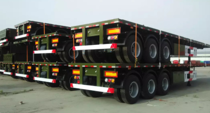 Sinotruk Cimc 40 Ft Van Type Container Box Semi Trailer Trucks With Rear Door 4 Axles