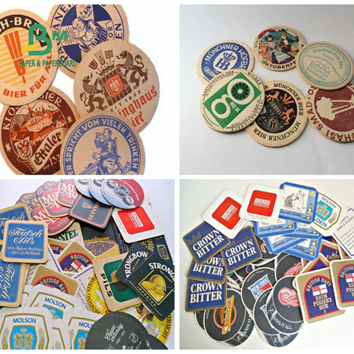 High Water Absorption 0.9mm 1.4mm White Coaster Paper For Beermat