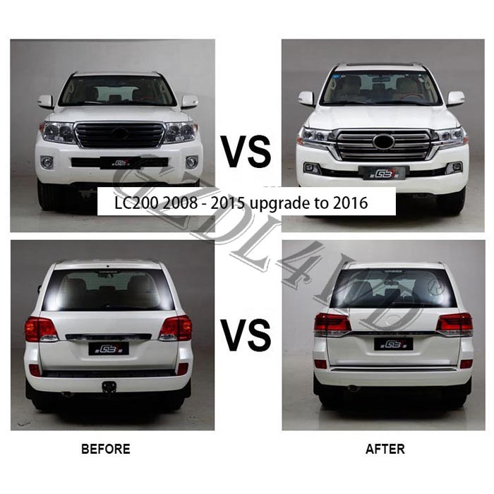Plastic Conversation Body Kit For Toyota Land Cruiser Fj200 Lc200 2008 - 2015 Upgrade To 2016