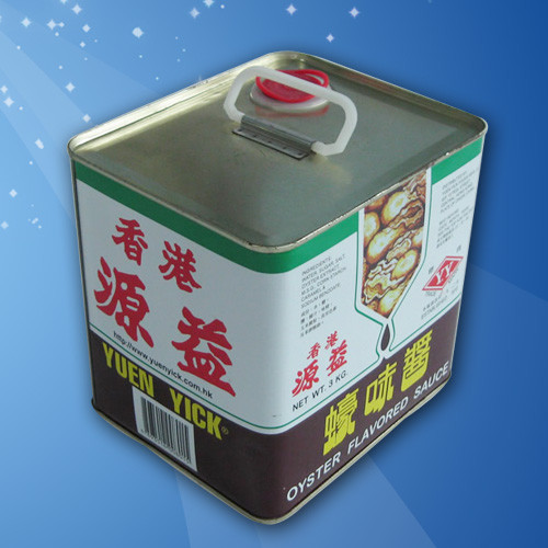 1 Gallon Cooking Oil Tin Can Plastic Handle Rectangular Tin Containers
