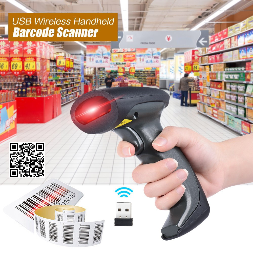 Wireless 2D Barcode Scanner 433MHZ QR Code Reader Machine For Warehouse