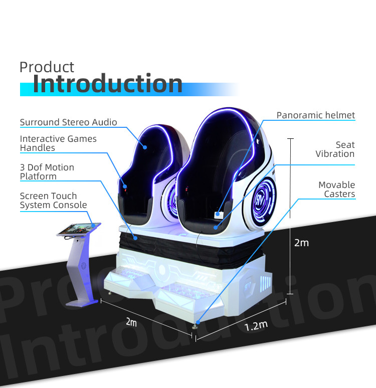 360 Vision Virtual Reality 9d Egg Chair 2 Seats Vr Gaming Chair Cinema