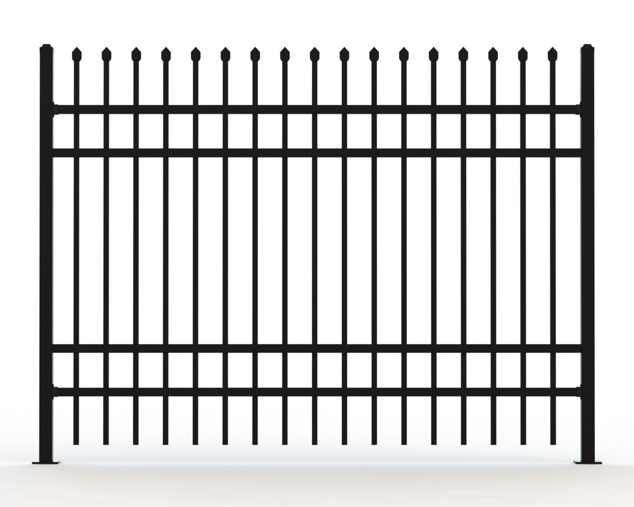 Australia Black Powder Coated Spear Top Garrison Fencing/Wrought Iron Fencing