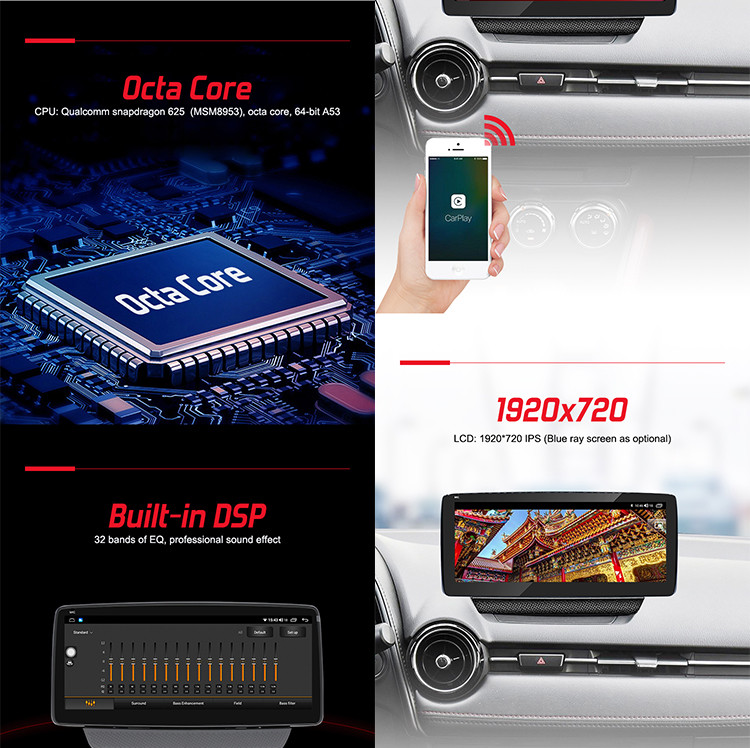 Mazda Car stereo CX-3 dual system support original joystick and wireless carplay 4G