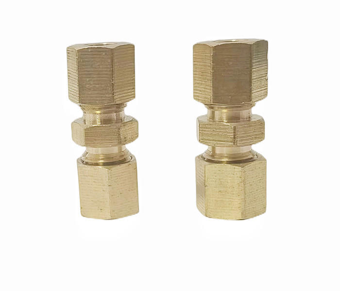 CNC Compression Union Brass Pipe Fittings 3/8'' X 3/8''