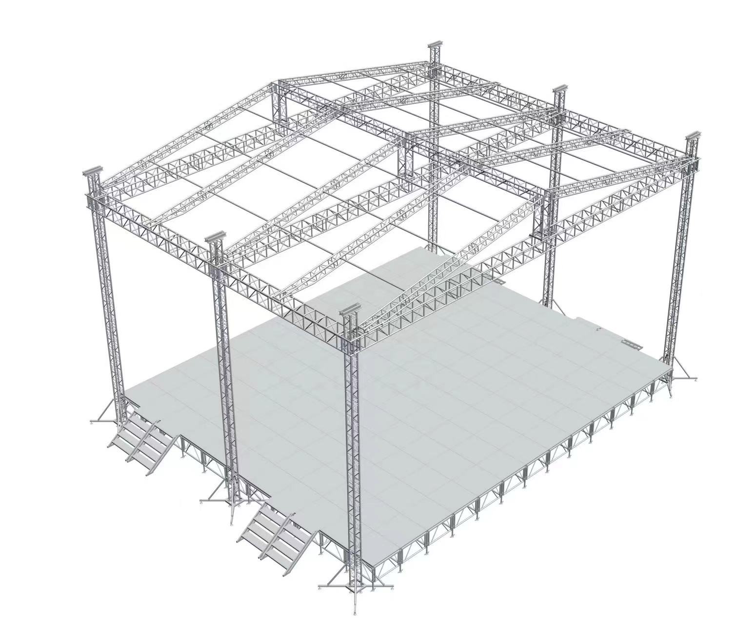 Silver Aluminum Layer Truss Aluminum DJ Lighting Truss For Outdoor Concerts