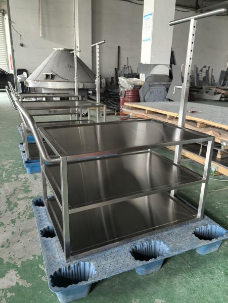 Stainless Steel Sheet Metal Ss Fabrication Medical Transfer Trolley Custom