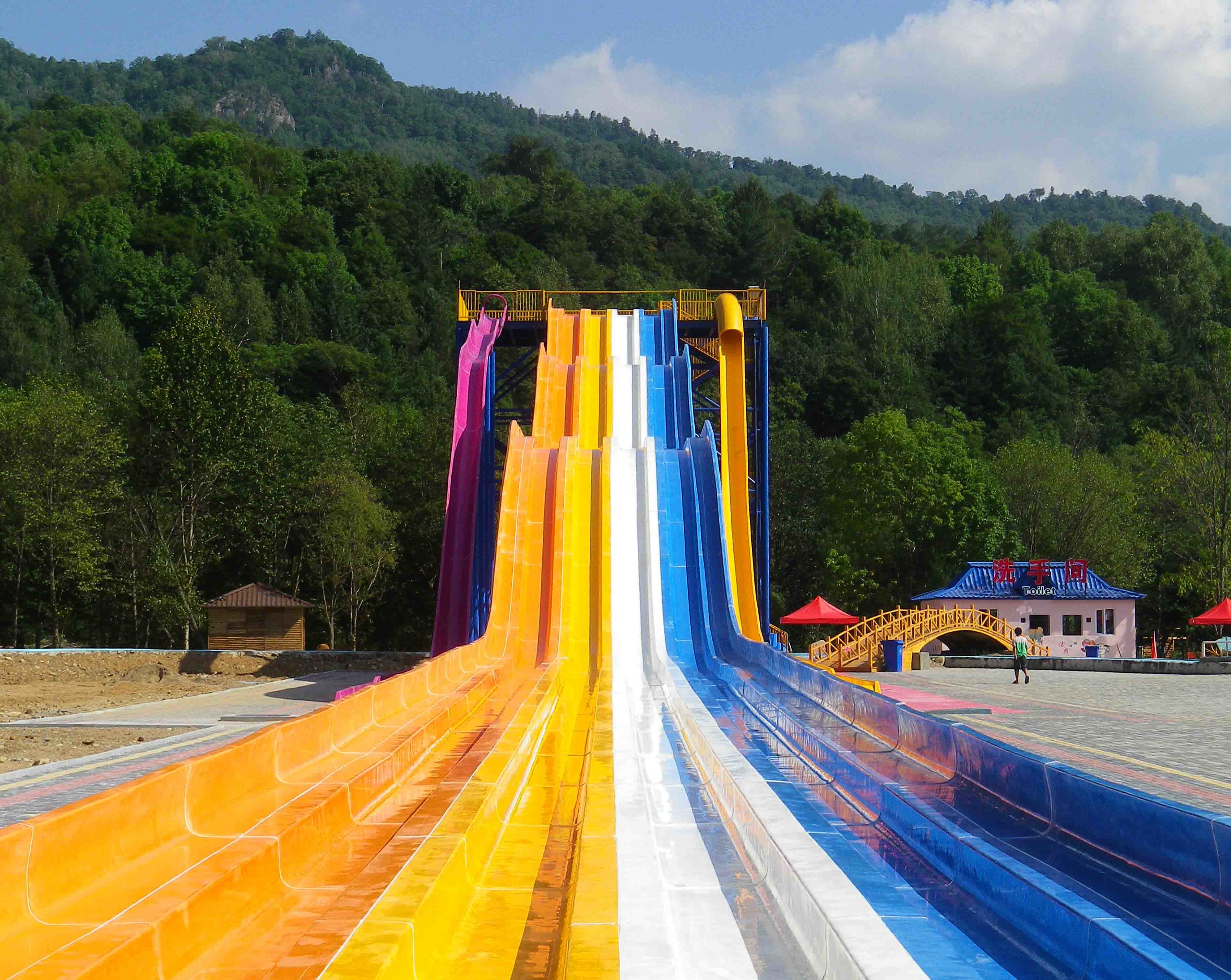 Playground Equipment Fiberglass Product With Stainless Steel Slides HT-06