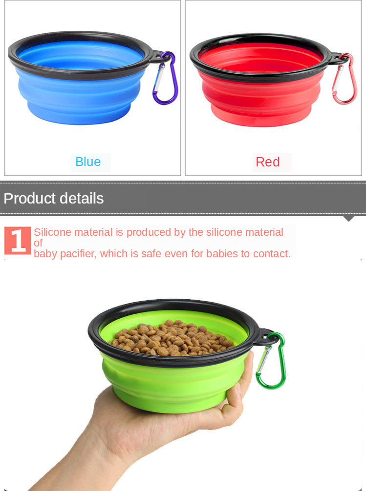 Pet Bowls Collapsible TPE Foldable Silicone Dog Food Feeding Bowl Travel Rounded Item Type