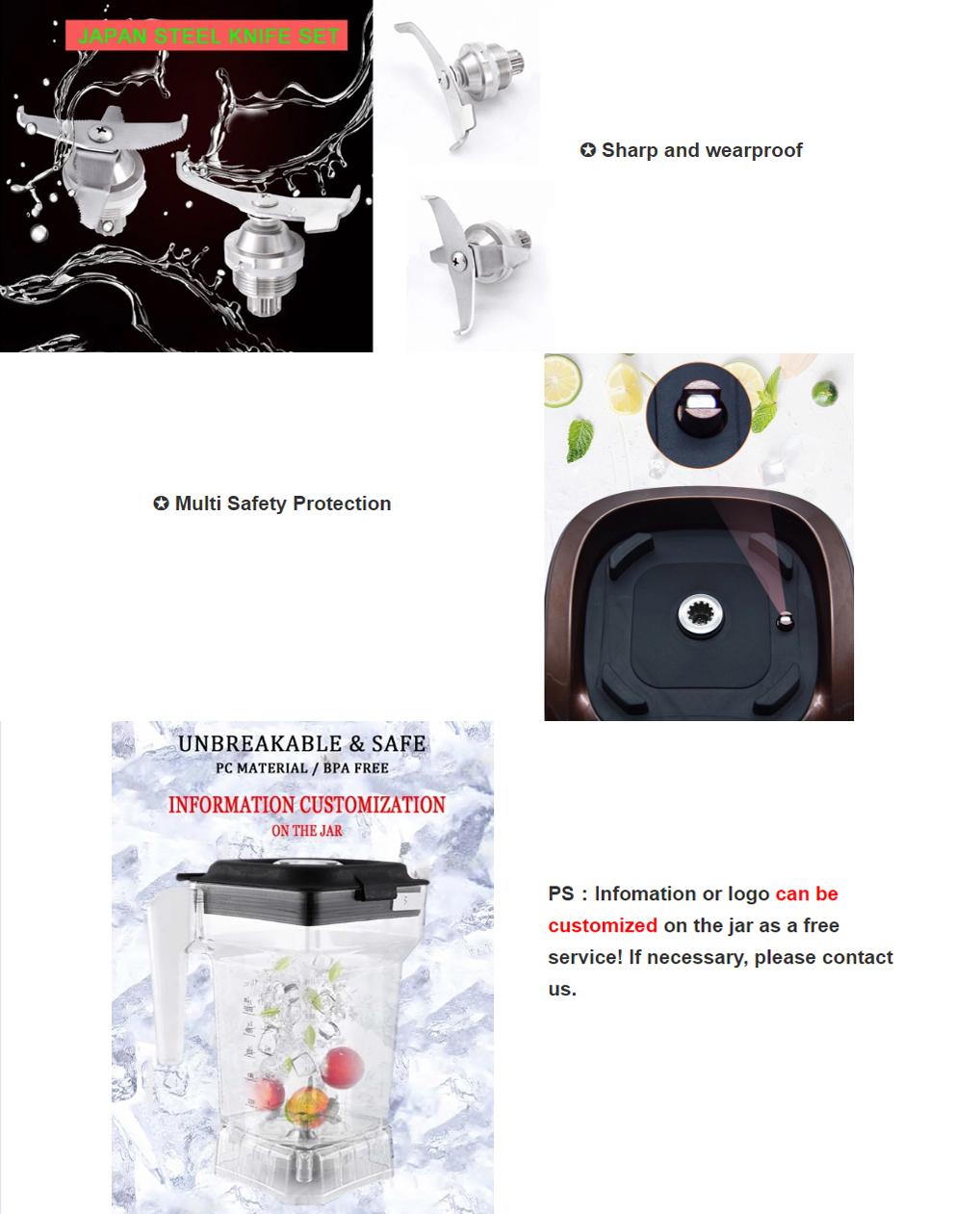 Home Blender With 1300W Power Motor And 2L PC Jar Professional Smoothies Blender