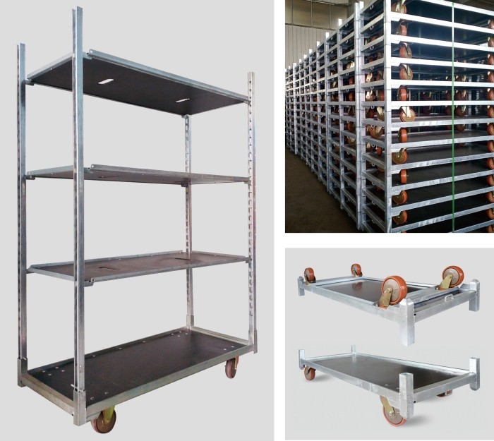 1350x565x1900mm Display Plant Flower Cart Nursery Cart With 5 Levels