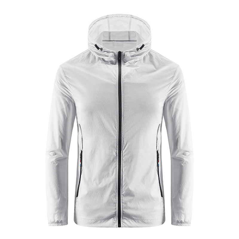 Stand Collar Mens Zip Up Windbreaker Casual Hooded Lightweight Hiking Jacket