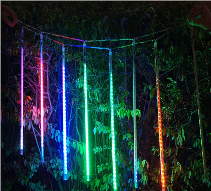 led meteor shower rain tube lights