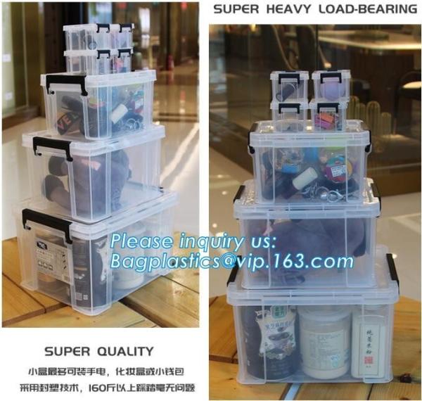 household items 8 compartment clear plastic container storage box, household