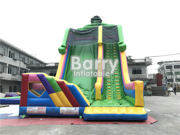 PVC Tarpaulin Custom Made Kids Dry Cartoon Gorilla Inflatable Slides Commercial For Party