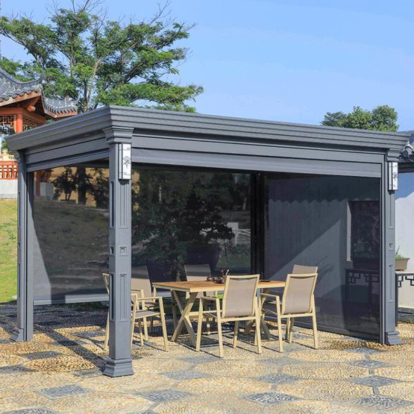 Windproof Roller Blinds and Aluminum Metal Outdoor Canopy for Outdoor Dining