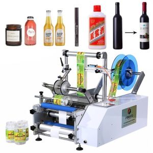 China FK603 Semi-automatic Manual Glass Round Bottle Labeling Machine for Packaging in Cases on sale