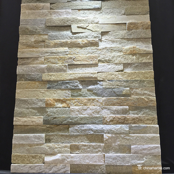 Beige Cream Color Cultured Mini Stone Panels Veneer No Radiation Hazards