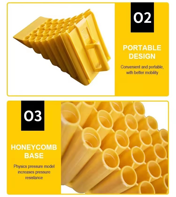 Yellow Plastic HDPE Road Safety Equipment Car Wheel Stopper