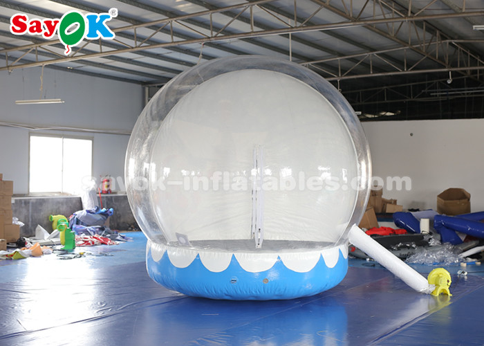 Durable Inflatable Holiday Decorations , 3m Inflatable Snow Globe Transparent Bubble Tent With Printed Background