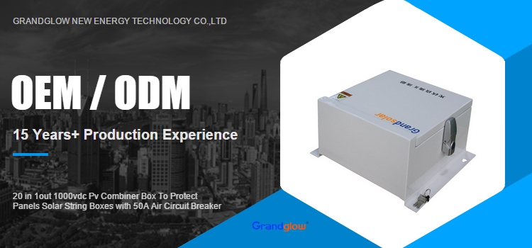 20 in 1out 1000vdc Pv Combiner Box To Protect Panels Solar String Boxes with 50A Air Circuit Breaker