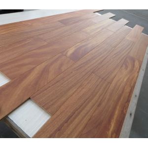 brushed African doussie engineered parquet flooring with Matt finishing