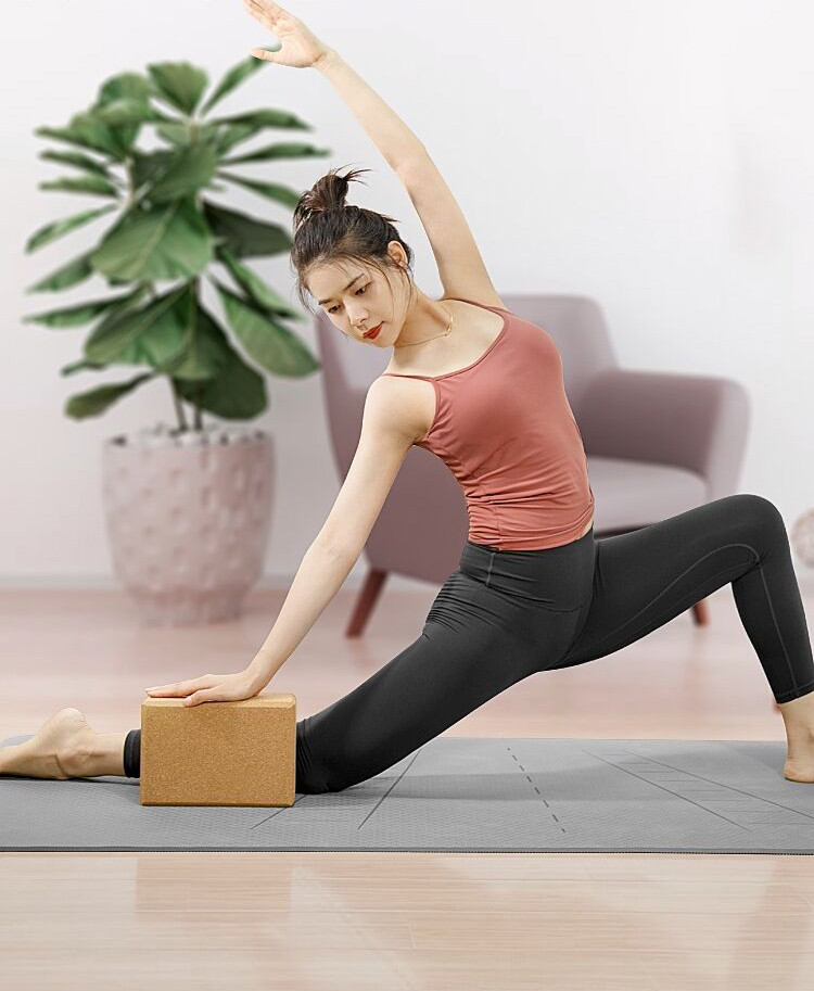 Natural Cork Blocks Standard Size Yoga Blocks Non-Slip&Anti-Tilt Lightweight, Odor-Resistant