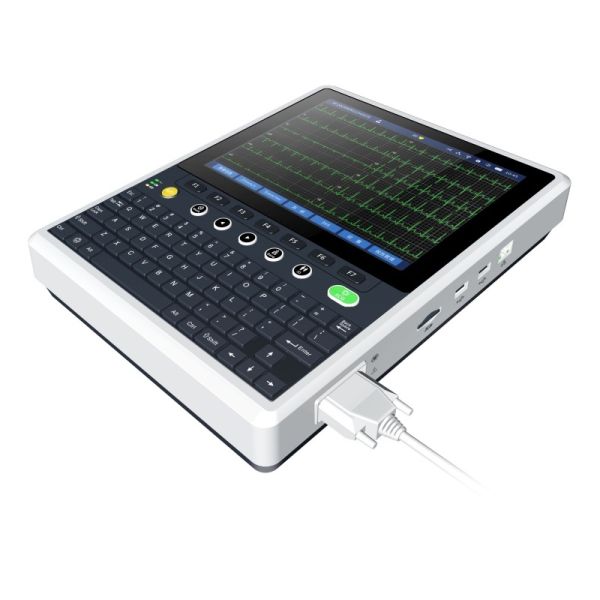 Quality Advanced 12-Lead ECG Machine 10.4" Touchscreen Glasgow Algorithm Wireless Connectivity for sale