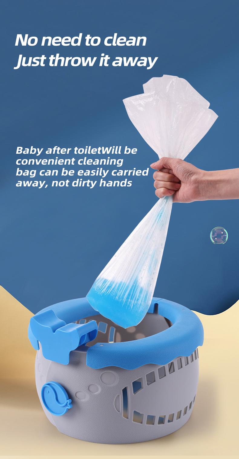 Portable Serenity Blue Baby Toilet With Customized Logo Foldable Soft Potty Training Seat