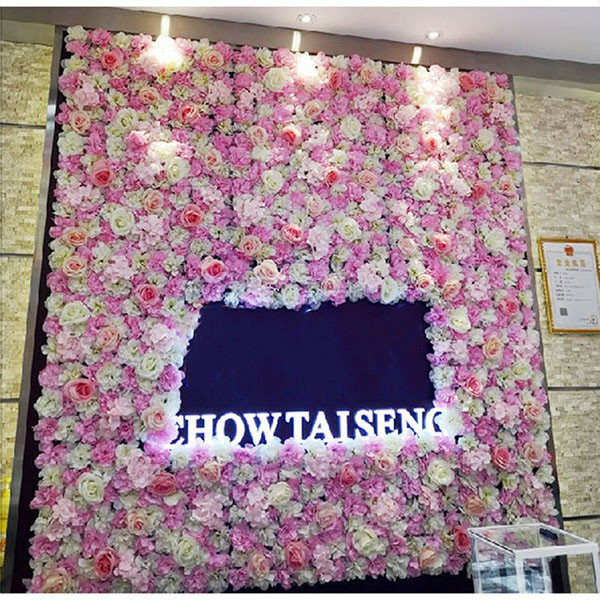 40*60cm Silk Fabric Coloful Artificial Rose Flower Wall Vertical Garden Handmade Real Touch
