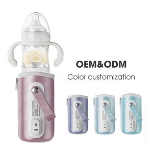 China 240Ml wholesale customized glass baby milk feeding bottles with warmer sleeves formula storage set Easy On The Go on sale