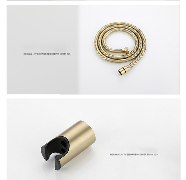Modern Hotel Brushed Gold High Pressure Toilet Bidet Shattaf Wall Mounted