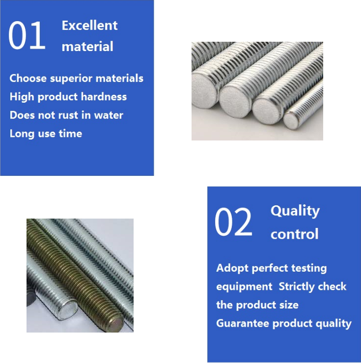 Grade 4.8 Galvanized Carbon Steel Gi Stud Threaded Rod for Industrial Applications