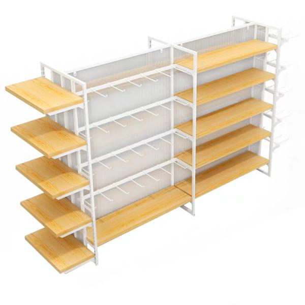 30kg Capacity Miniso Display Rack For Merchandise Display 5Layers Steel Wood