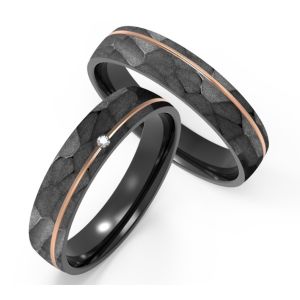 China Custom Personalized Engrave Matte Titanium Wedding Band Black Zirconium Wedding Band without fading Men's Wedding bands on sale