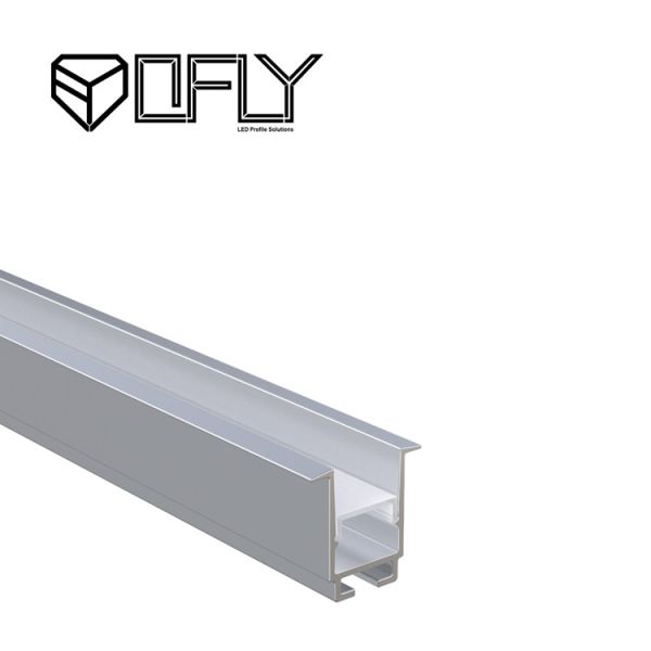 Quality Anti Glare Recessed Aluminium Led Profile 24mm Anodized Finished for sale