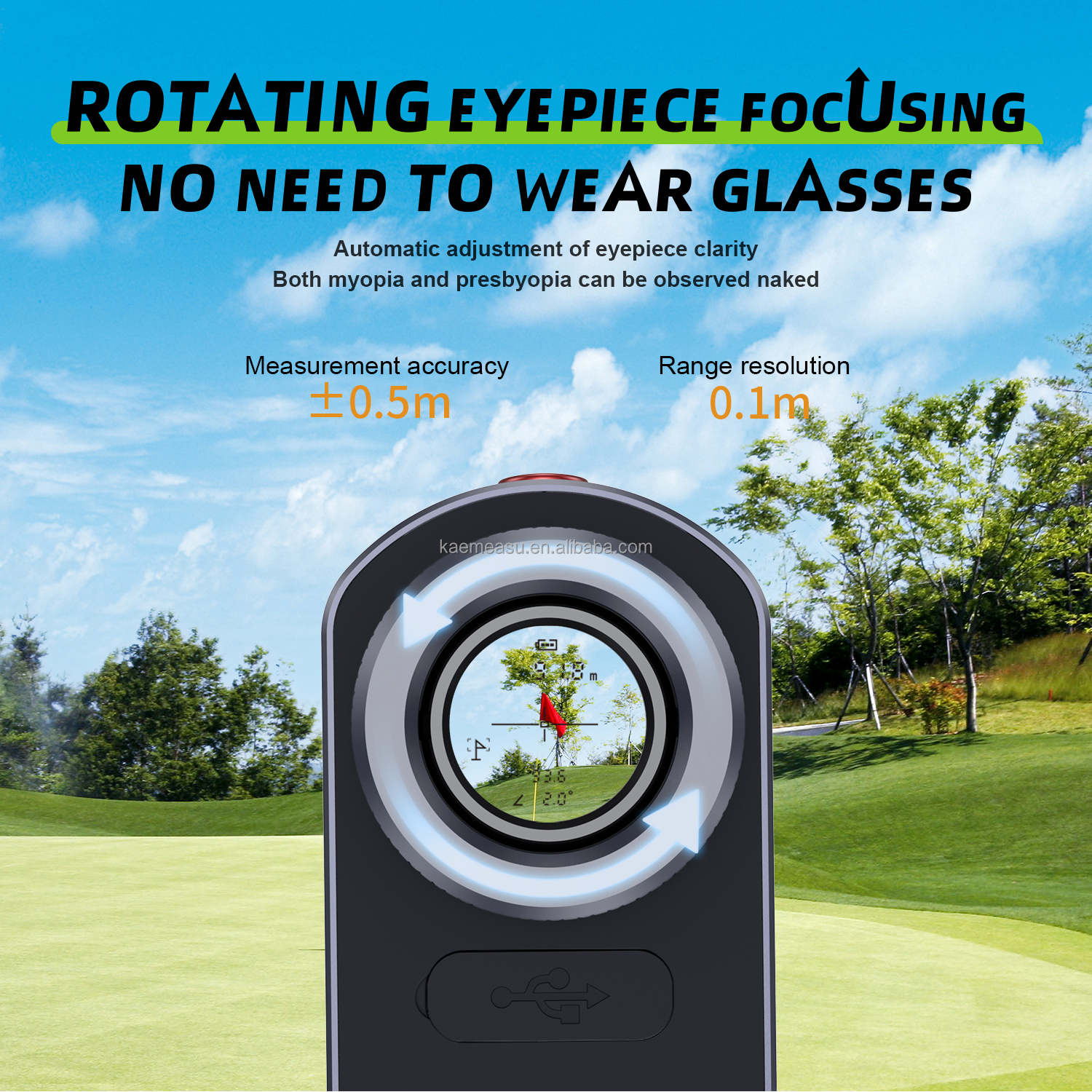 1200m Voice Broadcast Multi-Functional Laser Rangefinder for Golf Hunting Industrial