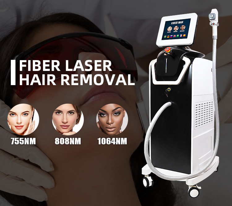 Stationary 808nm Fiber Laser Hair Removal Machine With 8.4" Touch Screen