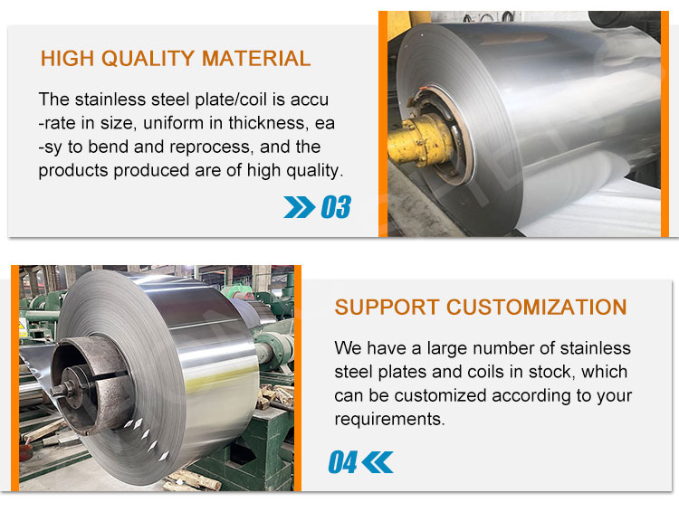 Hot Rolled Stainless Steel Coil 201 304 316 430 Metal Strip Sheets in Coil with 2B Surface Finish and Inspection
