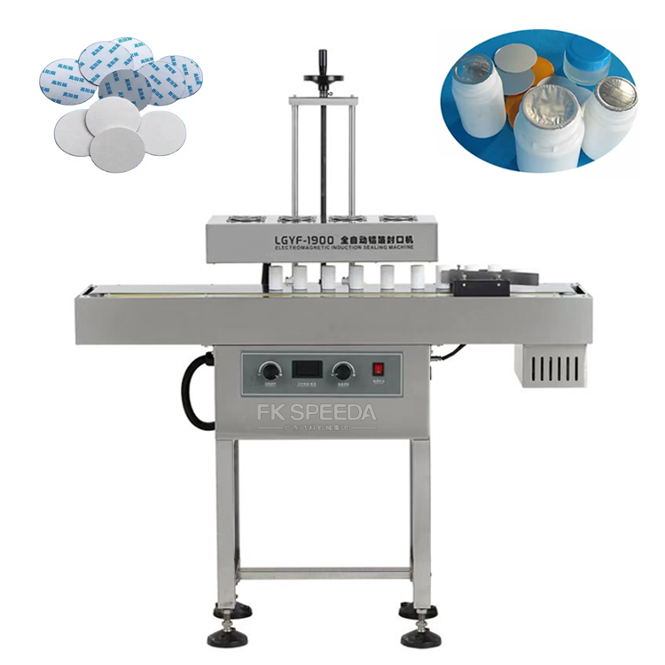 Continuous Food Container Sealing Machine with Aluminum Foil Induction Gasket 150 pcs/min