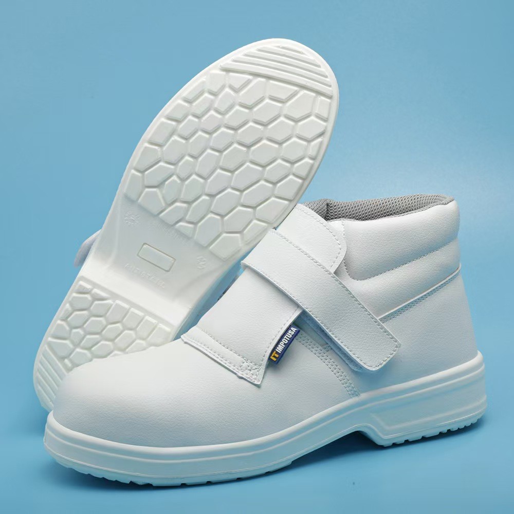 Steel Toe Nurse Safety Shoes Anti Smash Mid Top Flat Boots Unisex