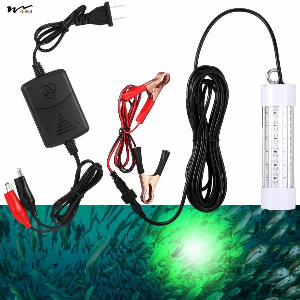 IP68 Green 45W DC 12V Submersible Fishing Light Aluminum Bright LED Underwater