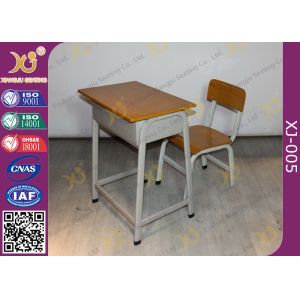 China Fireproofing Metal Frame Student Desk And Chair Set For Primary School on sale