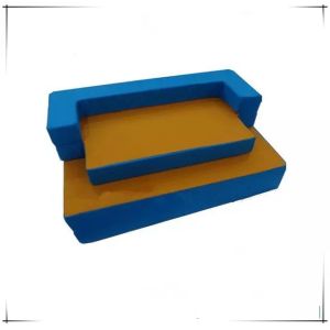 Kids Folding Memory Foam Sofa Bed Multi Function Removable Cover Blue / Yellow
