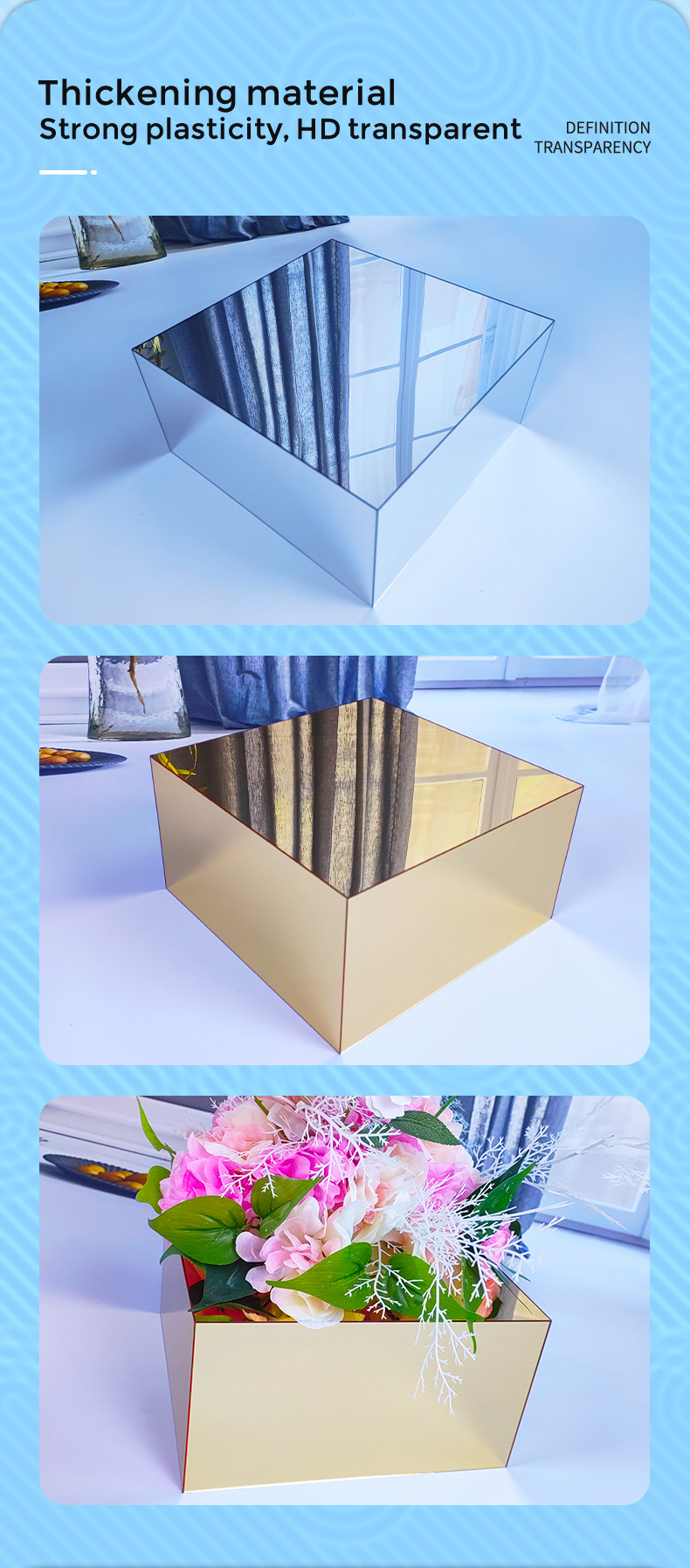 Modern Minimalist Acrylic Tea Table Square Shape For Luxurious Living Room Decor