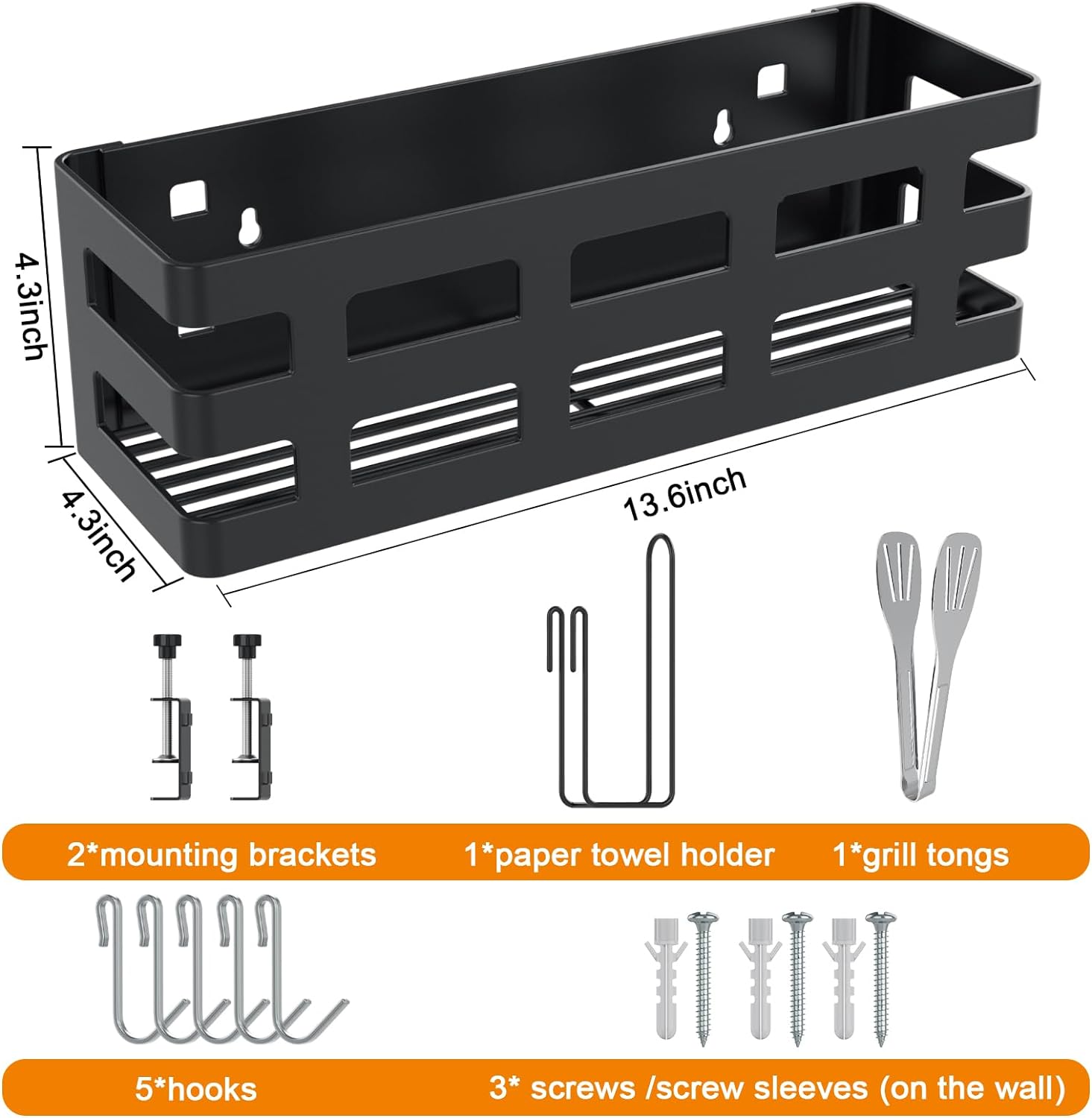 Griddle Caddy for Blackstone 28/36/22/17 inch Universal BBQ Grill Caddy for Outdoor Grill with Paper Towel Holder & 9" Tong