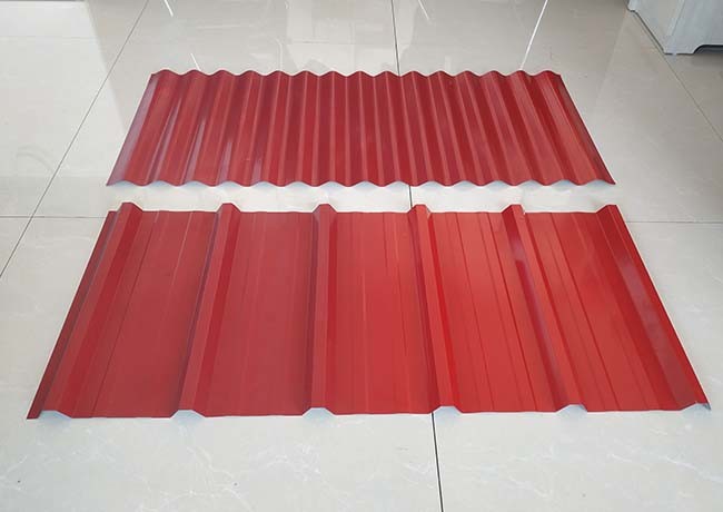 Rib Roof / Corrugated Sheet Roll Forming Machine Weight 9600kg With PLC Touch Screen