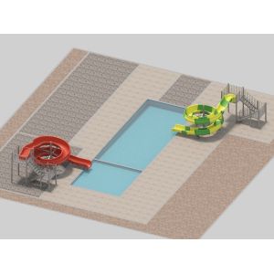 Fiberglass Swimming Pool Slide with 2.6m/2.8m Height and 12 Months Warranty for