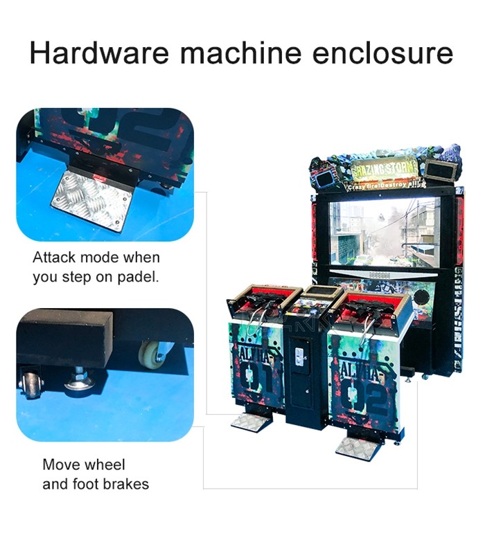 Razing Storm Movable Guns Shooting Arcade Machines Amusement Coin Operated